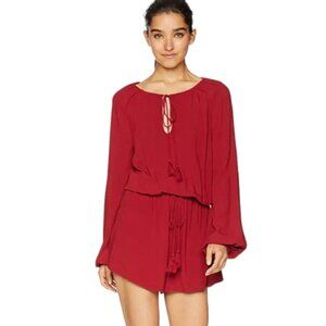 Jack by BB  Dakota On A Mission Rayon Crepe Tassel Tie Romper